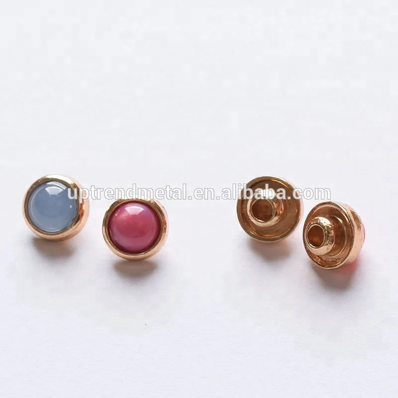 
Fashion Metal Shoes Decorative Rivets With Colorful Carnelian Or Pearl For Leather 