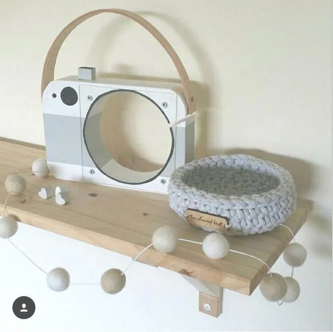 Wood Crafts Clear Camera Shape Piggy Bank Wooden Kids Room Decoration Money Saving Box