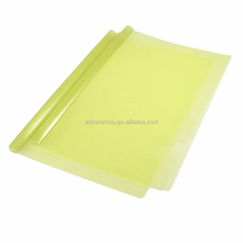 New design custom logo printed clear pumping rod file folder PVC slide bar transparent plastic report covers