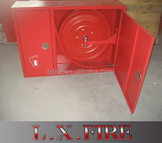 Cheap Price Double Door Hose Reel And Fire Extinguisher Cabinet RED 1' x 30m Fire Hose Reel Cabinet