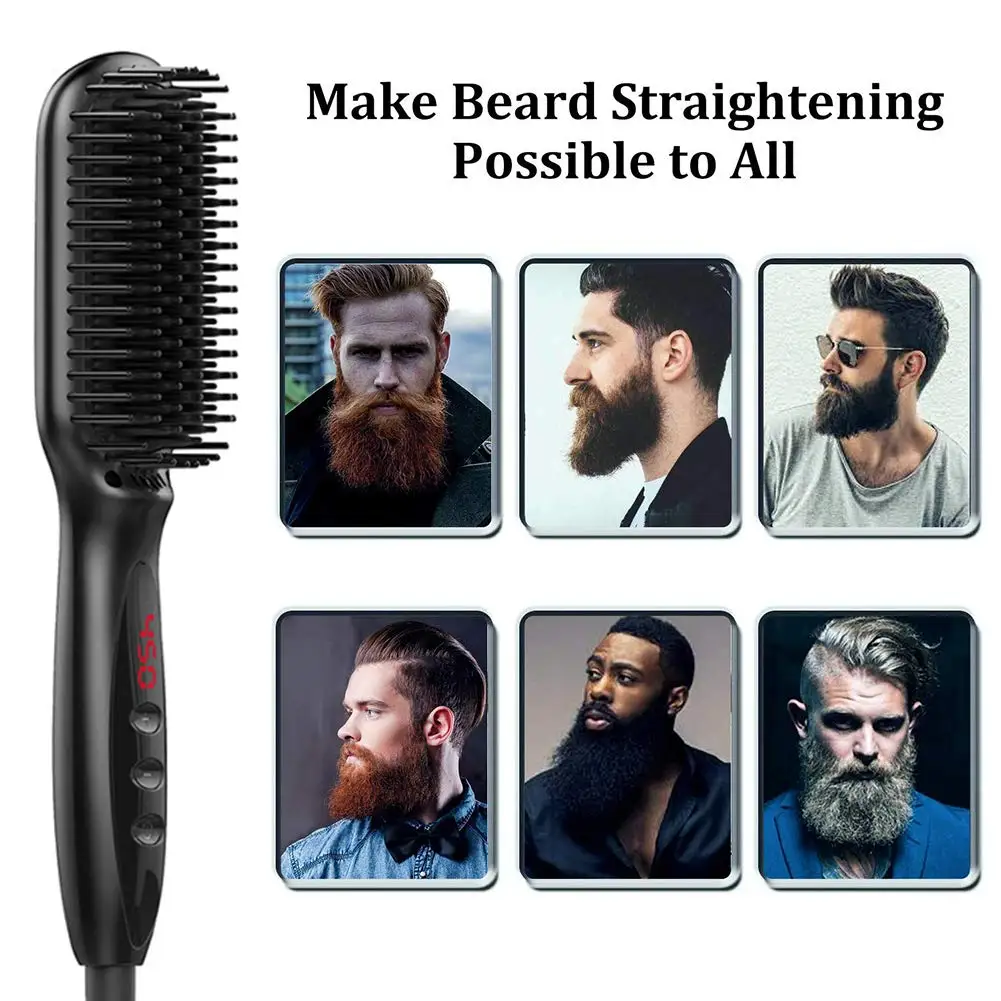 Beard Comb Brush Heat Spray Soap Balm Detangle Comb Storage Case Beard Straightening Gift Set Beard Straightener Kit