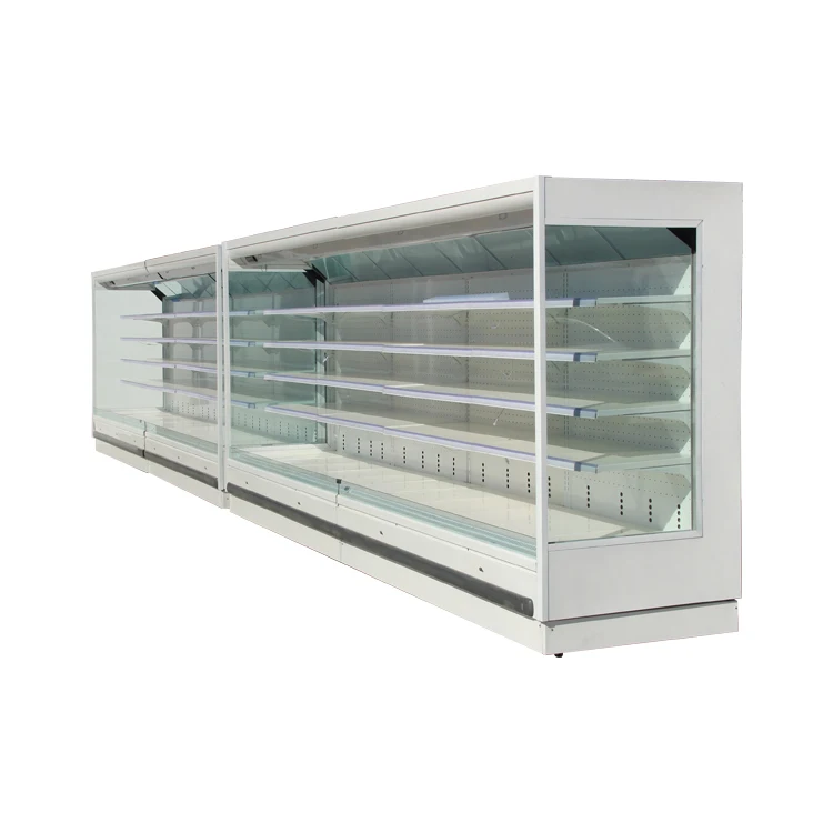 custom air curtain cabinet front opening freezer display cooler for sale