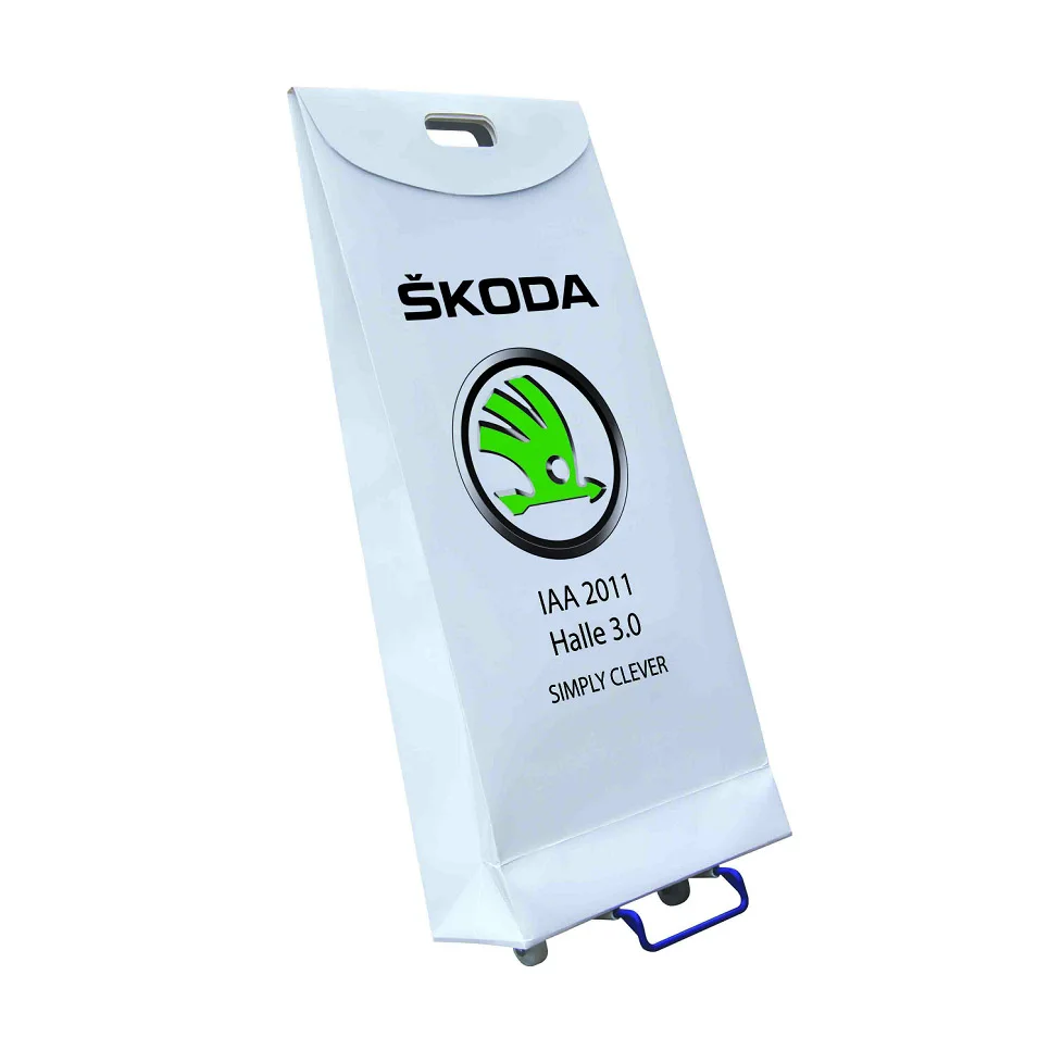 Extendable paper bag Portable Foldable Cardboard Trolley box bag Corrugated Wheels Carton for Exhibition Factory Sell