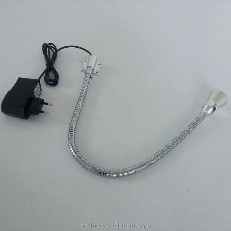 3W HOTEL ROOM BEDSIDE WALL FLEXIBLE GOOSENECK LED READING LIGHT