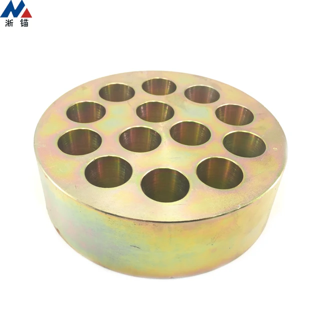 Prestressed steel slab concrete anchor block for bridge constructions