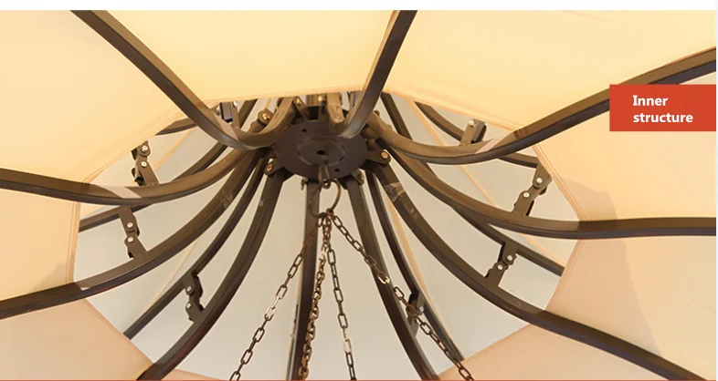 Hot sale outdoor garden dome shape patio wrought iron waterproof gazebo pavilion