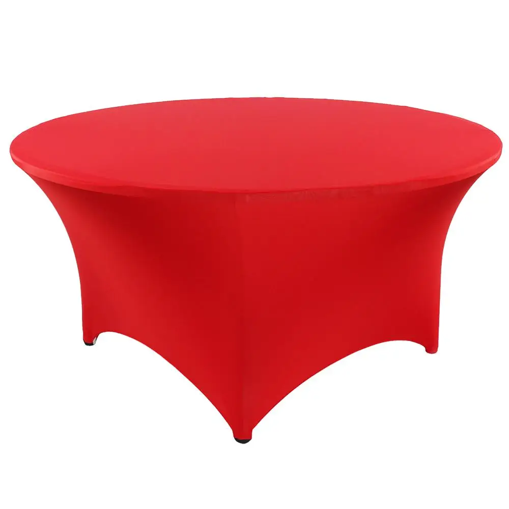 Hot Sale Fancy Stretch Dark Blue Tablecloth 6ft Folding Table Cover for Wedding Party Event Birthday Decoration