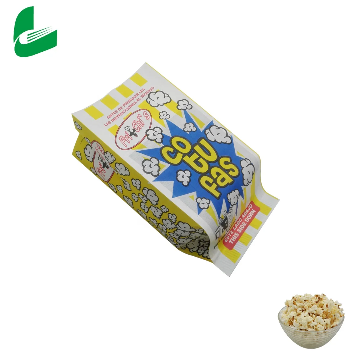 Jinan Huafeng printing waterproof and greaseproof biodegradable paper kraft microwave popcorn paper bag
