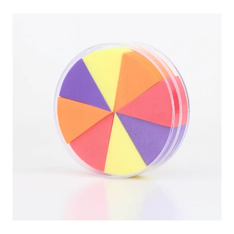 High quality 8pcs makeup puff facial sponge Latex-free Foundation Makeup Cosmetic puff Mixed color Wedge Sponge Set