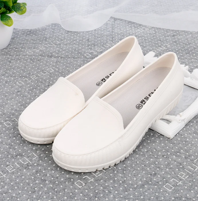up-1263r Simple Casual Pregnant Woman White Flat Shoes Comfortable Hospital White Nurse Shoes 2023
