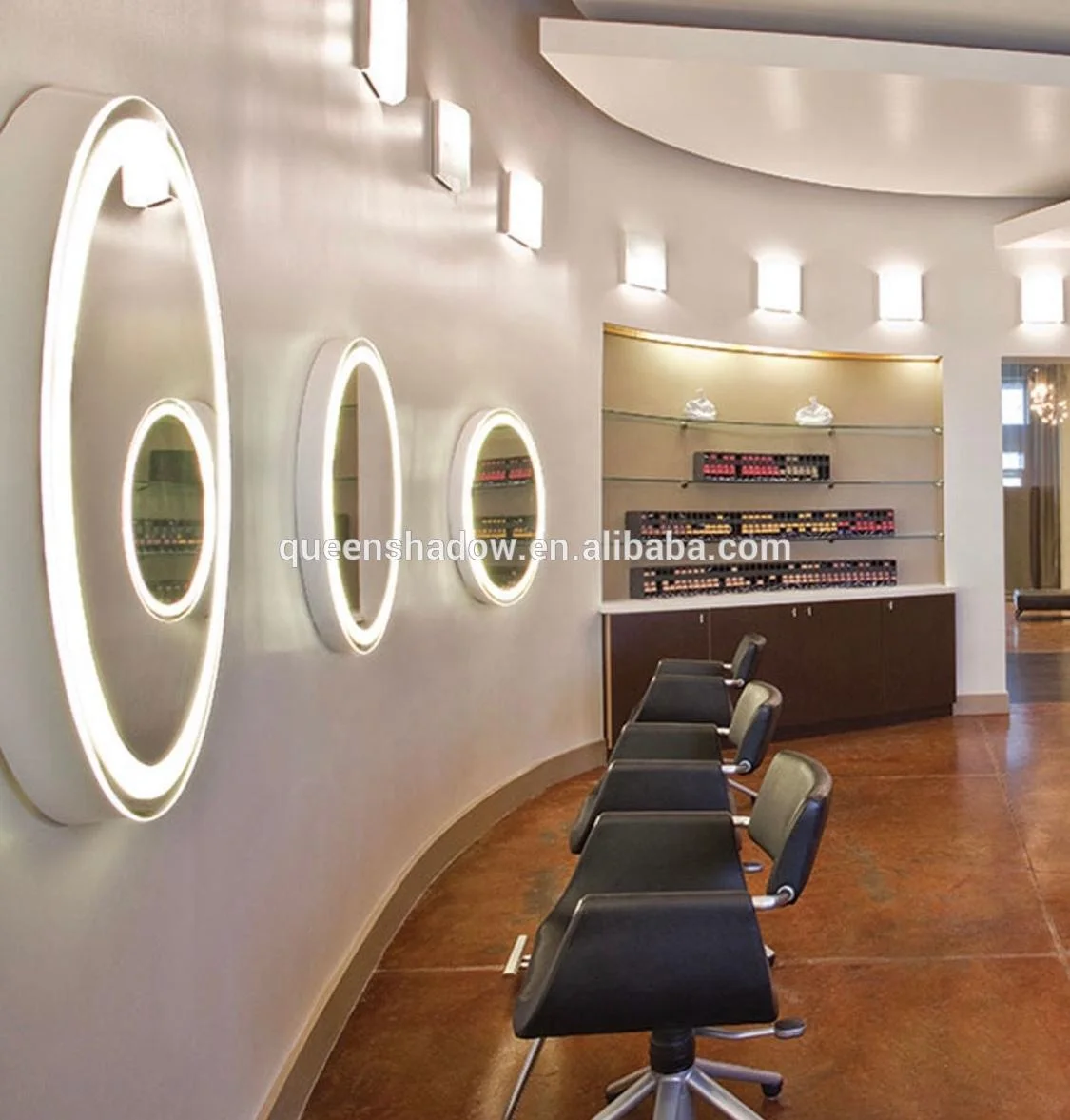 Beauty salon furniture dressing table station coiffeuse makeup table with mirror and stool