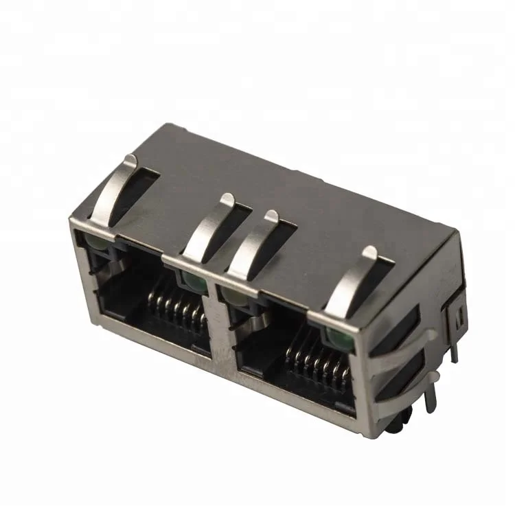 China Supplier Metal Shielded Cat5 Dual Port RJ45 Connector