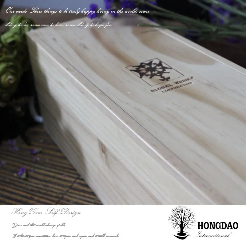 
HONGDAO 100% natural wood material Box wooden wine cookie box with compartitions wholesale 