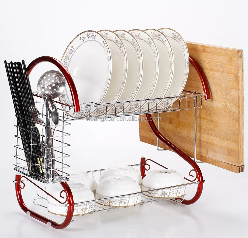 kitchen storage metal wire dish rack for sink