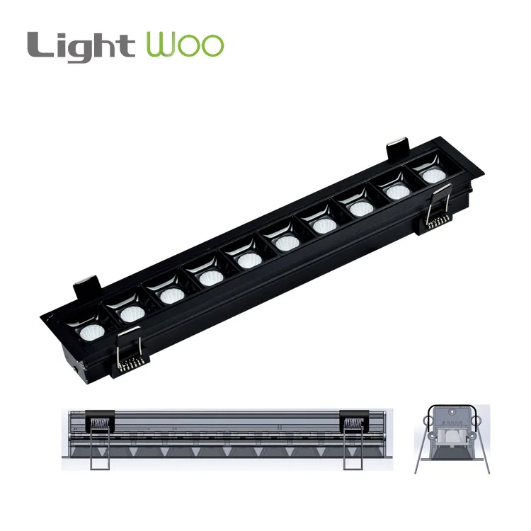 Indoor ceiling decoration black color warm white led linear lighting fixture system linear led light