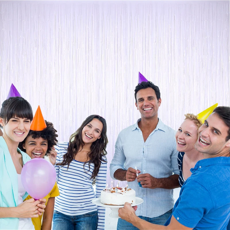 Photo Backdrop Shimmering Foil Curtain Party Decoration Backdrop For Wedding/birthday/babyshower Party Metallic Silver Curtains