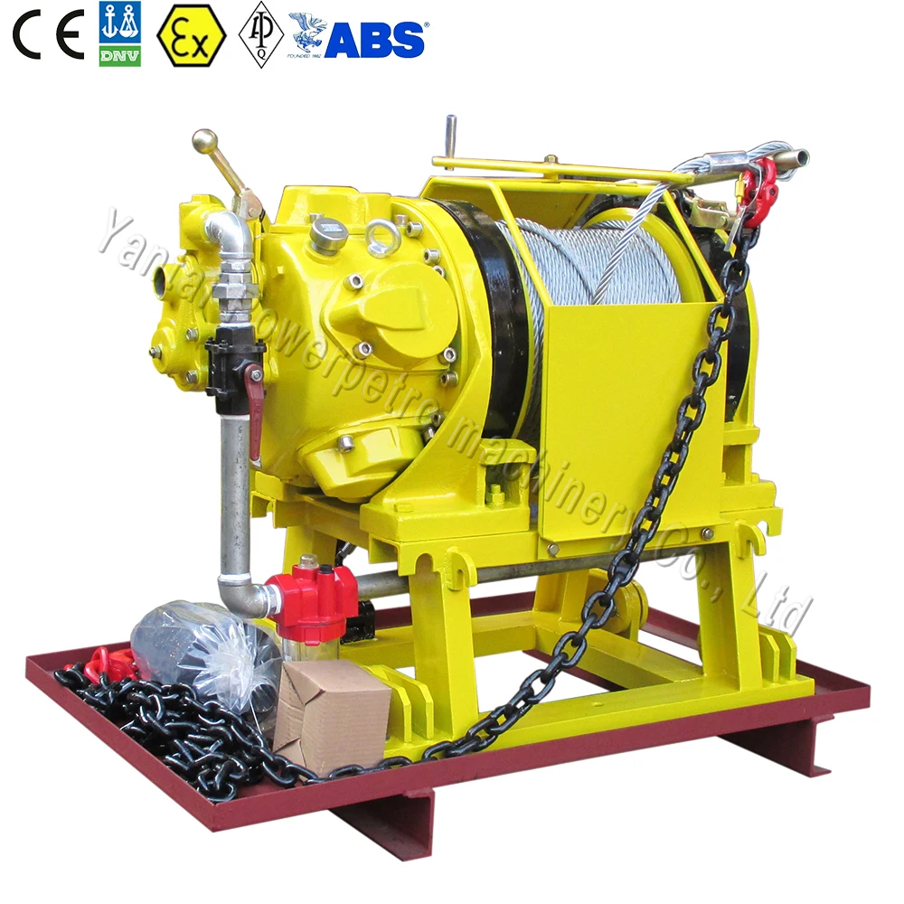 Remote Controlled 5 ton Air Driven Winch Cable Pulling Air Winch for Underground Mines