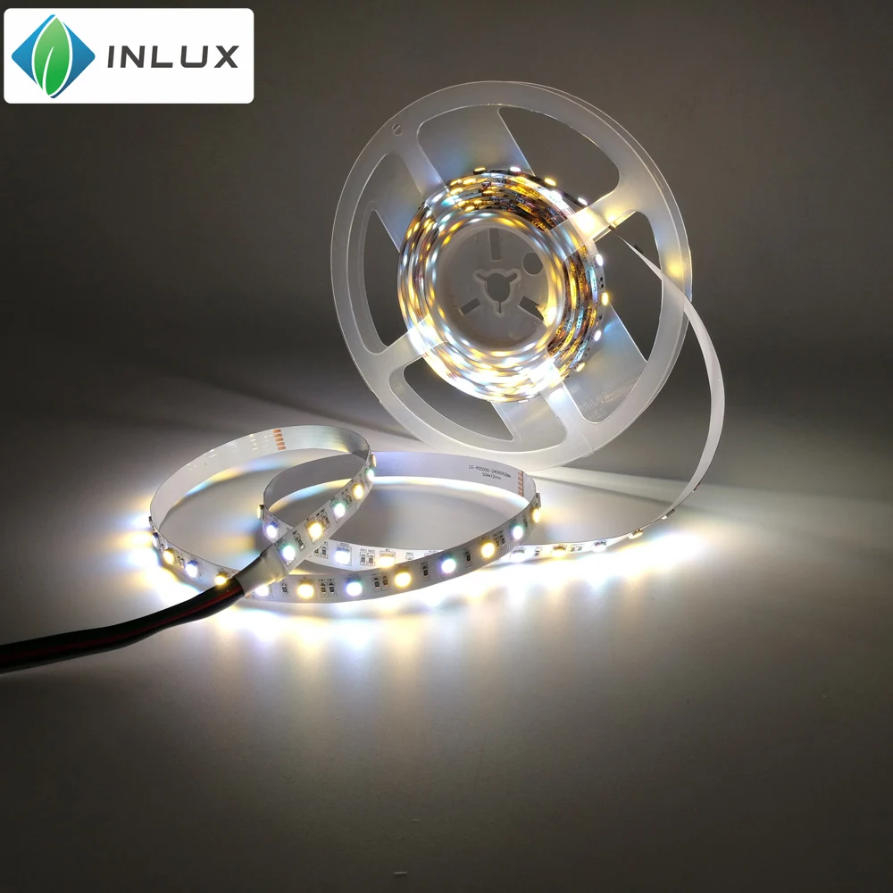 DC 24V smd 5050 RGB+W warm white 60LEDs/m waterproof ip20 indoor flexible stripe multicolor addressable rgbw led strip light