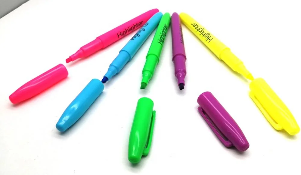 Popular US sharpie style pocket highlighter for school fluorescent pen