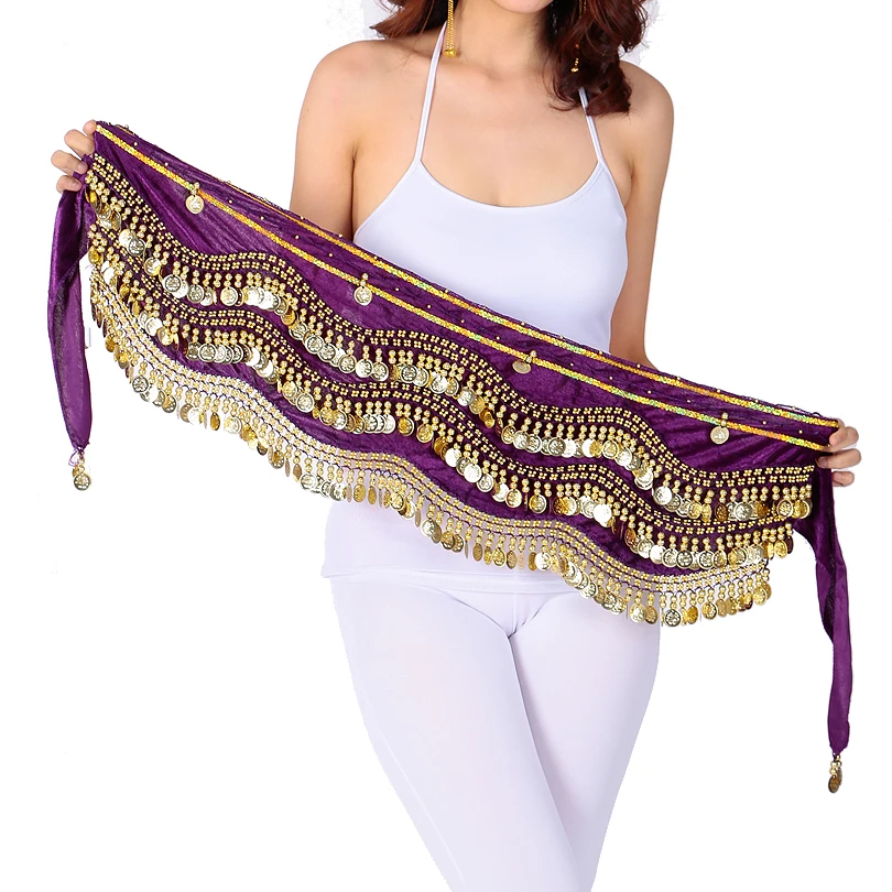 Высокое качество женский музыкального фестиваля пояс индийский танец живота топ бюстгальтер танец живота юбкой в стиле хип-хоп 3 слоя золотой монеты