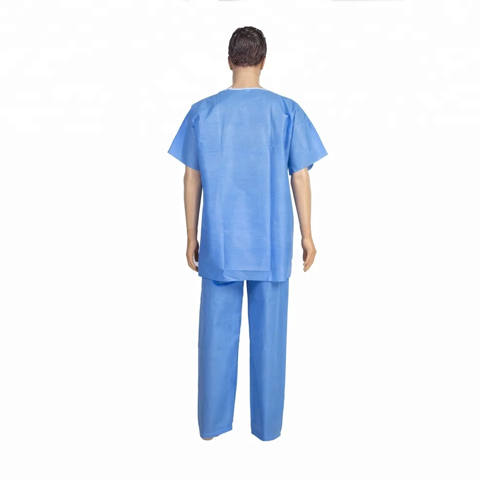 china suppliers Low Price SMS hospital disposable  patient gown clothes Hospital patient cotton gown outfit