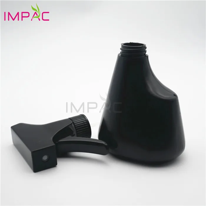 Empty liquid detergent 350ml Automatic black plastic spray bottle