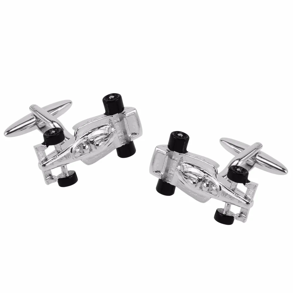 Custom Black F1 Racing Car Cufflinks for Mens