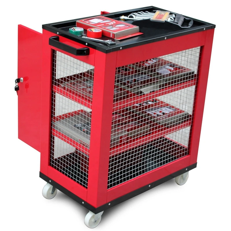 LAOA new wire mesh tool trolley professional network tool car red blue maintenance tool cabinet