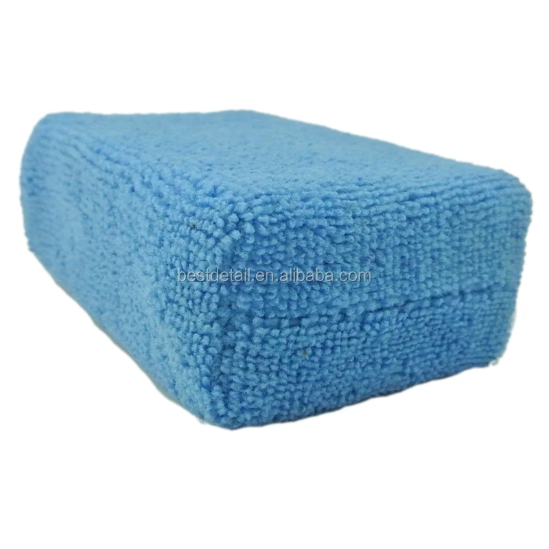 Auto Detailing Buffing Polishing Cleaning Blue Square Car Wash Sponge Foam Pad Microfiber Wax Applicator