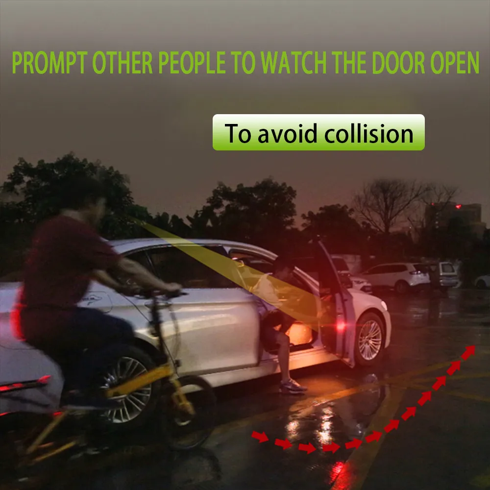 Magnetic Wireless Button Battery Auto Door Light, Anti Collision LED Strobe Warning Lamp
