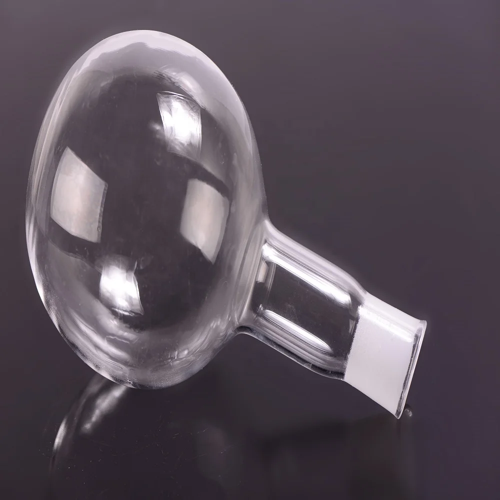 Прозрачная кварцевая стеклянная круглая Нижняя вакуумная колба с 95 калибром и мужским соединением