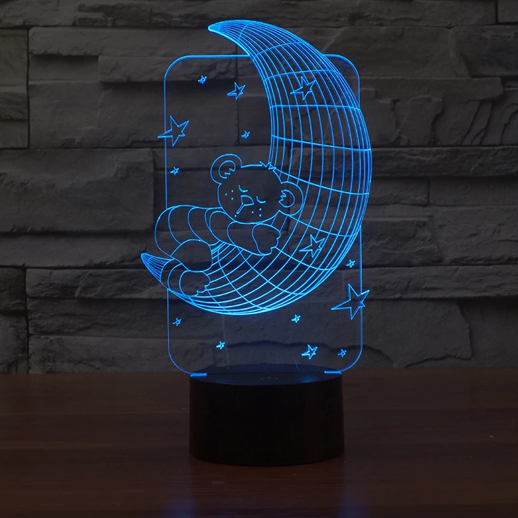 3D Illusion moon Lamp Led night Light Bases for motion lamp