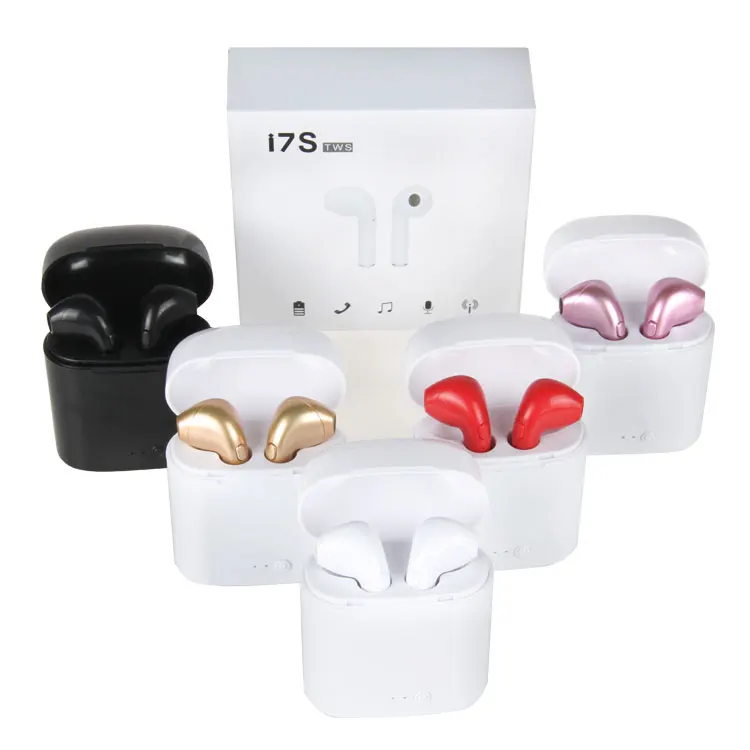 Factory Direct Sale I7S Tws Small Headphones Bt Earphones Stereo Headset Microphone Charger Box