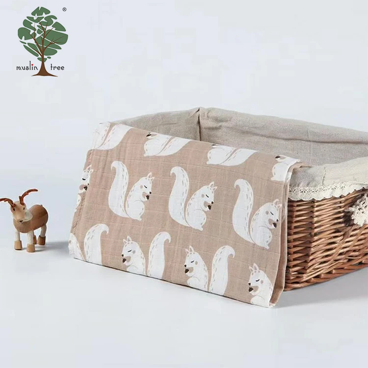 Muslin Tree Custom 100% Cotton Muslin Newborn Blankets Set Color Baby Swaddle Blanket