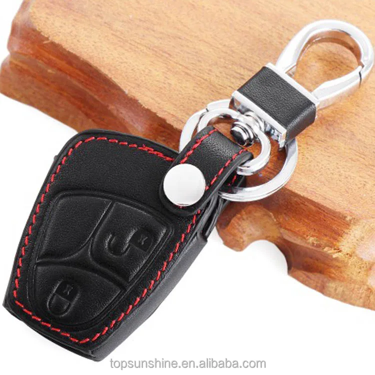 key protective holder keychain accessories remote PU leather key bag case cover for Mercedes Benz