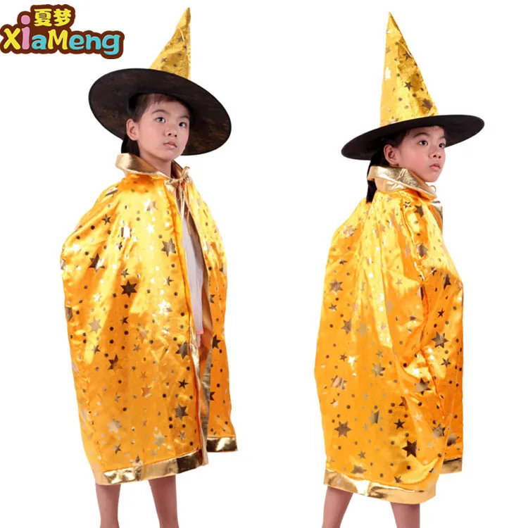 Оптовая продажа, детская накидка на Хэллоуин высокого качества, пятиконечная звезда, накидка ведьмы, бутик Хэллоуина