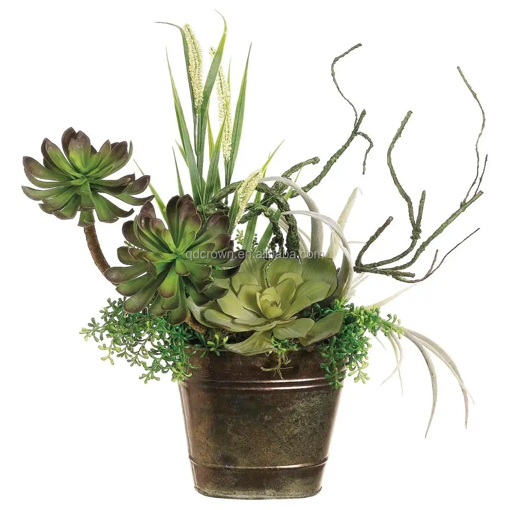 Factory artificial plants for decoration plant arrangement small succulents planter pots potted bonsai mini hanging succulent