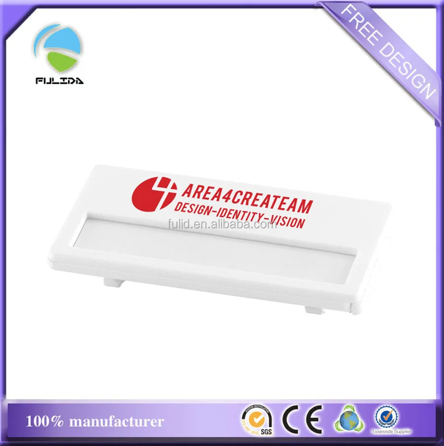 Custom alloy identity name plate tag Insert Window Name Badges