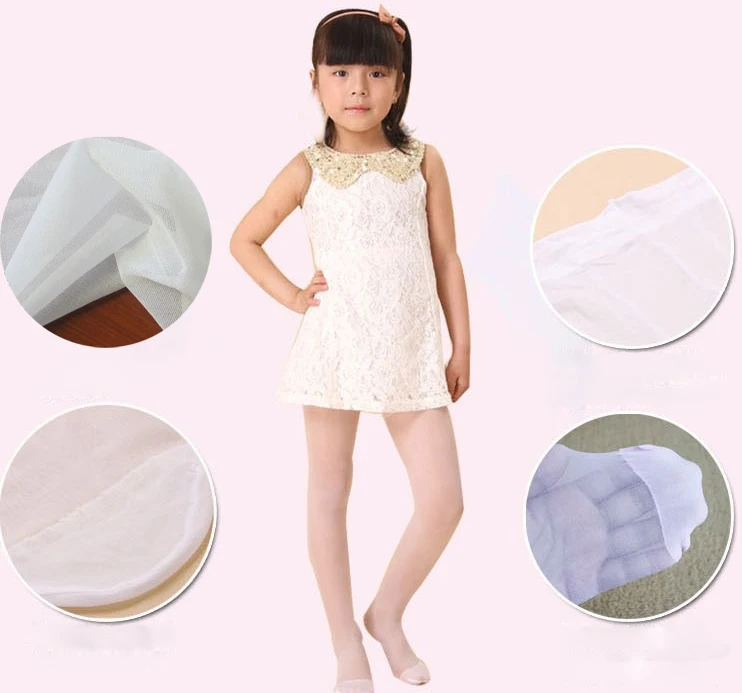 Cute Girls Colorful Decorative Dancing Footed Tights Kids Ballet Dance Tube Pantyhose Tights 15D
