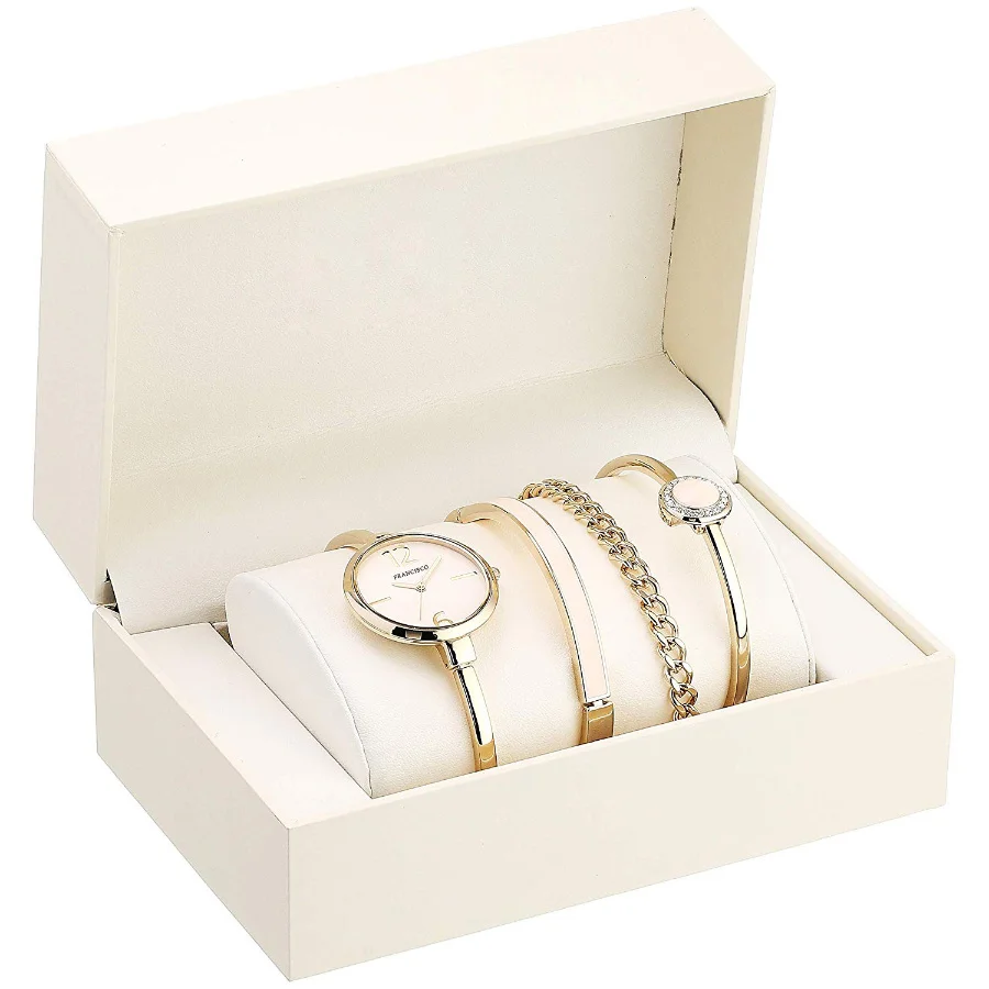 
Custom logo fashion casual rose gold ladies gift watch set oem luxury jewelry bracelet wrist women watches 