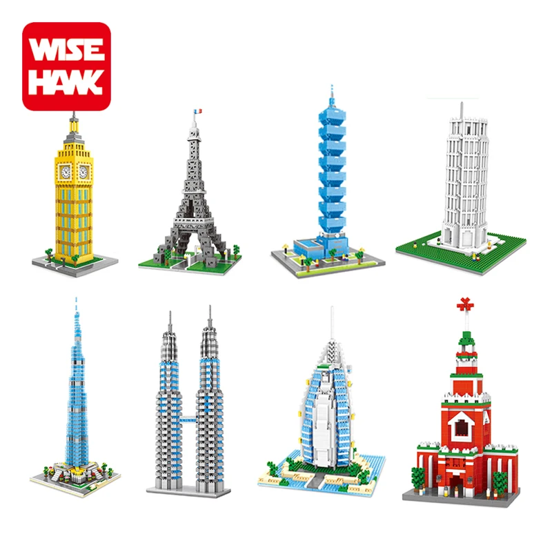 Wise Hawk manufacturer plastic micro building block connecting architecture toy mini blocks