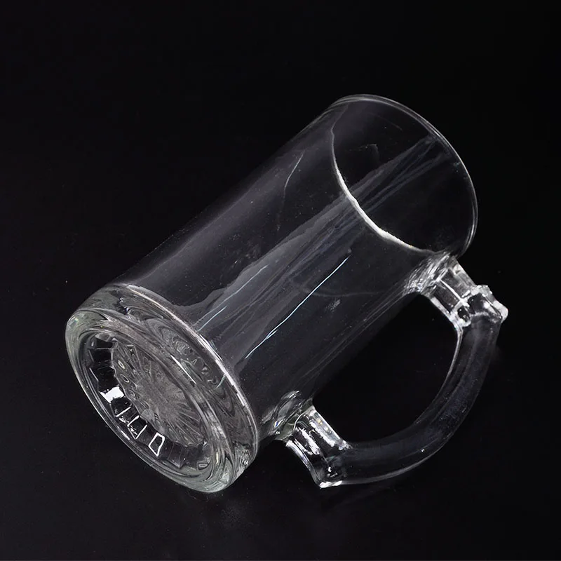 Custom beer glasses with handles logo 500ml glass mug