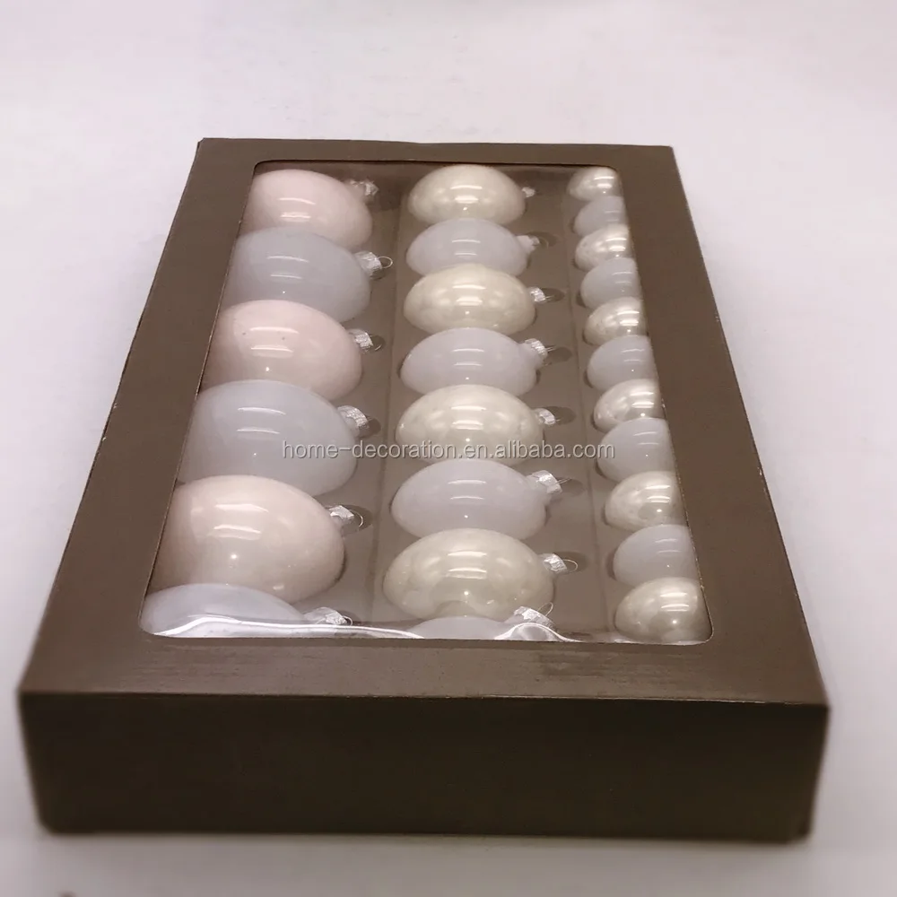 40 mm winter white peal white red clear glass ball christmas ornaments