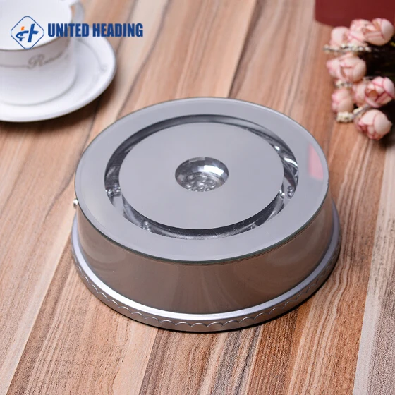 3D crystal rotating base  adapter powered 15leds 16cm diameter rotary led light base