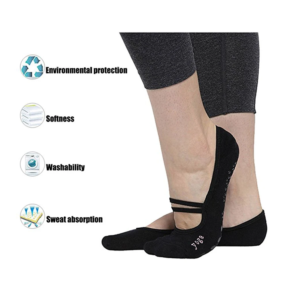 Rubber sole women grip non slip yoga pilates socks