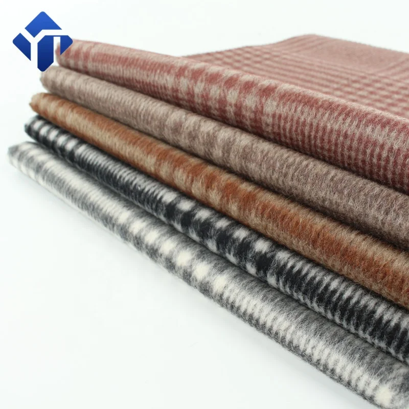 Fabric for Garment Cheap Double Sided Quilted Tartan Plaid Woolen Flannel Fabric 100% Polyester Woven Jiangsu Fall and Winter 10