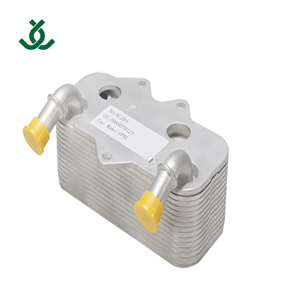 Aluminium engine parts oil cooler 59 890 70 121 for Opel