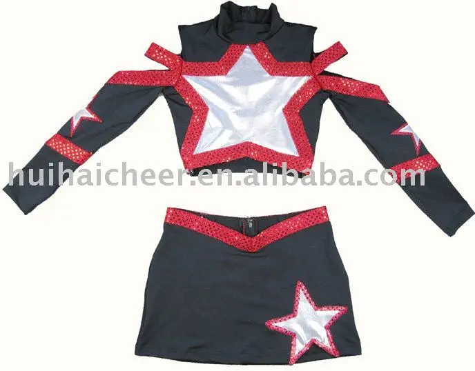 cheerleading uniforms: customize long sleeve top and skirt
