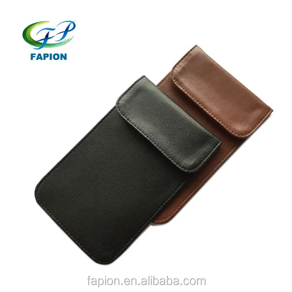 
PU leather RFID signal blocking anti radiation shield cell phone pouch case 