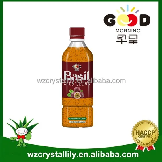 
500ml PET bottle basil seed drink raspberry kiwifruit,passion fruit grape flavors 